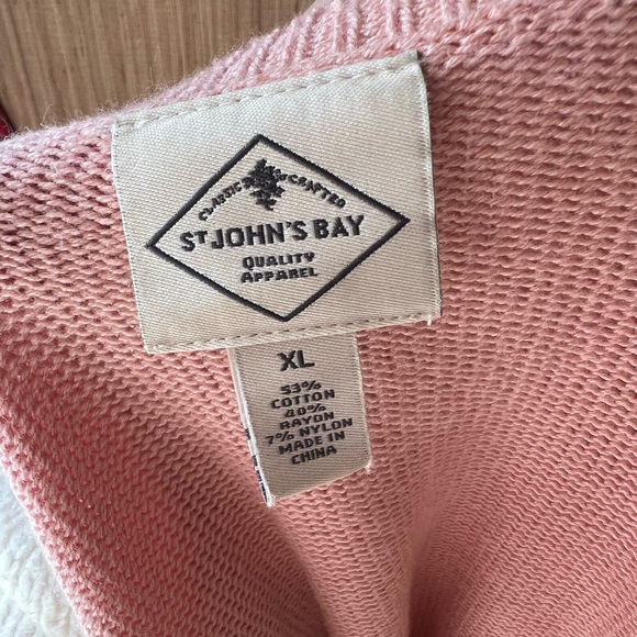 Women’s St. John's Bay pink sweater with faux pearl embellishments. - Picture 2 of 14